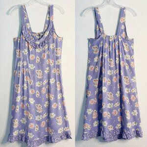 Vintage Indira Purple Floral Sleeveless Dress